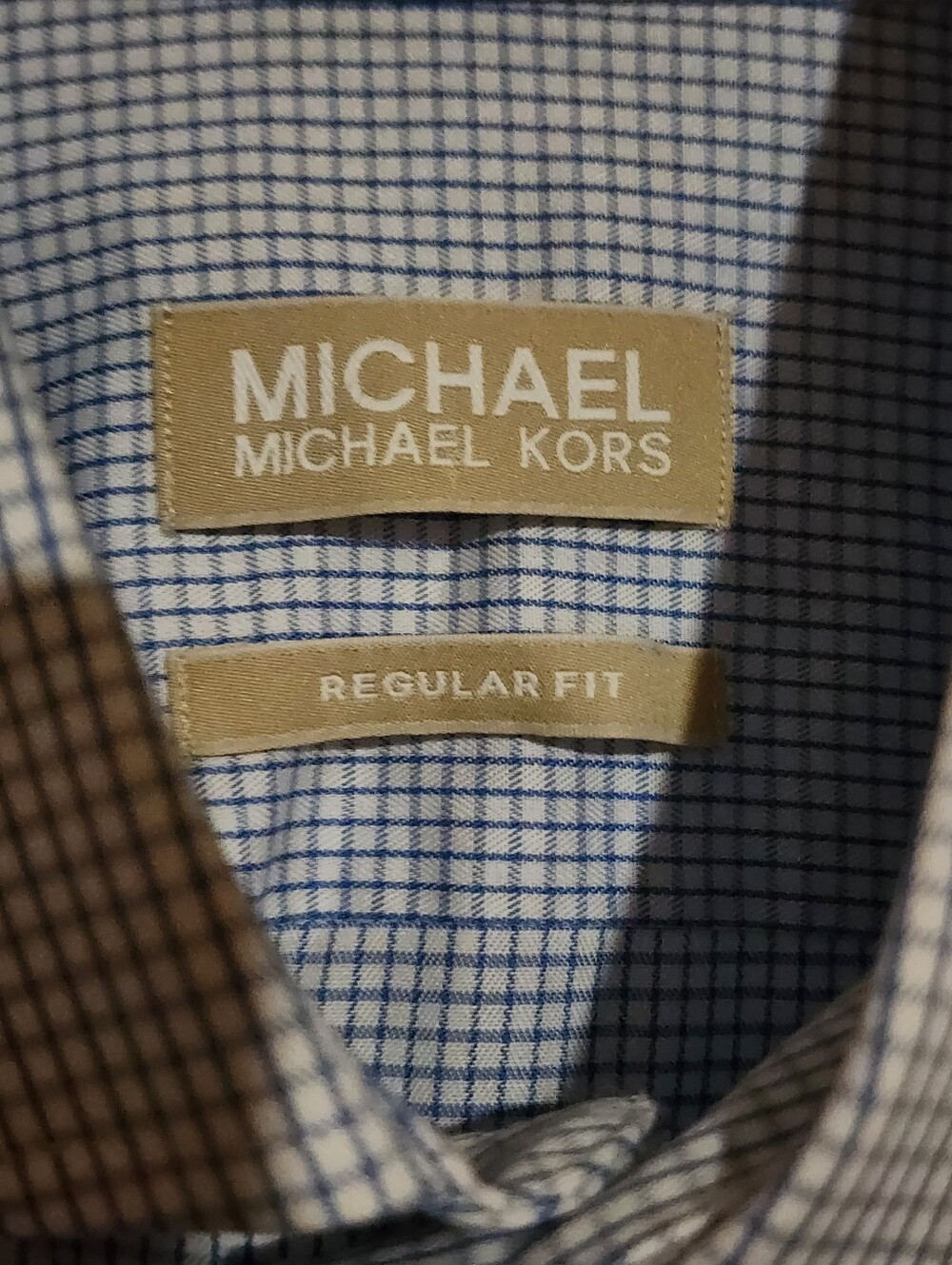 Michael Kors Men's Light Blue Micro-Check Dress Shirt NWT - Picture 2 of 5